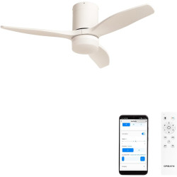 CREATE / WINDCALM S/Ventilateur de plafond ABS avec lumière blanc avec Wifi et télécommande / 40W, Silencieux, Ø112 cm, 6 vitess