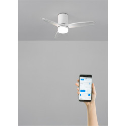 CREATE / WINDCALM S/Ventilateur de plafond ABS avec lumière blanc avec Wifi et télécommande / 40W, Silencieux, Ø112 cm, 6 vitess