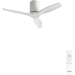 CREATE WINDCALM S Ventilateur de plafond ABS blanc avec télécommande, 40 W, silencieux, Ø112 cm, 6 vitesses, minuteur, fonction 