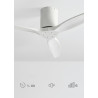 CREATE WINDCALM S Ventilateur de plafond ABS blanc avec télécommande, 40 W, silencieux, Ø112 cm, 6 vitesses, minuteur, fonction 