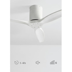 CREATE WINDCALM S Ventilateur de plafond ABS blanc avec contrôleur et télécommande, 40 W, silencieux, Ø112 cm, 6 vitesses, minut