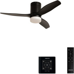 CREATE / WINDCALM S/Ventilateur de plafond ABS avec lumière noir avec contrôleur et télécommande / 40W, Silencieux, Ø112 cm, 6 v
