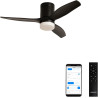 CREATE / WINDCALM S/Ventilateur de plafond ABS avec lumière noir avec Wifi et télécommande / 40W, Silencieux, Ø112 cm, 6 vitesse
