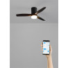 CREATE / WINDCALM S/Ventilateur de plafond ABS avec lumière noir avec Wifi et télécommande / 40W, Silencieux, Ø112 cm, 6 vitesse