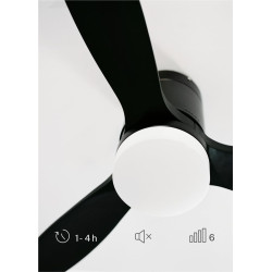 CREATE / WINDCALM S/Ventilateur de plafond ABS avec lumière noir avec Wifi et télécommande / 40W, Silencieux, Ø112 cm, 6 vitesse