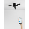 CREATE WINDCALM S Ventilateur de plafond ABS noir avec Wi-Fi et télécommande, 40 W, silencieux, Ø112 cm, 6 vitesses, minuteur, f