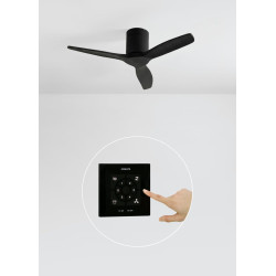 CREATE WINDCALM S Ventilateur de plafond ABS noir avec contrôleur et télécommande, 40 W, silencieux, Ø112 cm, 6 vitesses, minute