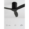 CREATE WINDCALM S Ventilateur de plafond ABS noir avec contrôleur et télécommande, 40 W, silencieux, Ø112 cm, 6 vitesses, minute