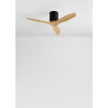 CREATE WINDCALM S Ventilateur de plafond ABS noir pales effet bois clair avec télécommande / 40 W, silencieux, Ø112 cm, 6 vitess