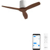 CREATE WINDCALM S Ventilateur de plafond ABS blanc pales effet bois foncé avec Wi-Fi et télécommande, 40 W, silencieux, Ø112 cm,