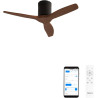 CREATE WINDCALM S Ventilateur de plafond ABS noir, pales effet bois foncé avec Wifi et télécommande, 40 W, silencieux, Ø112 cm, 