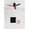 CREATE WINDCALM S Ventilateur de plafond ABS noir pales effet bois foncé avec contrôleur et télécommande, 40 W, silencieux, Ø112