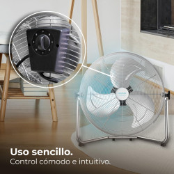 Cecotec Ventilateur Industriel EnergySilence 3000 Pro. 90 W, 16’’ avec 3 pales, Moteur en cuivre et 3 vitesses (5000 Pro)