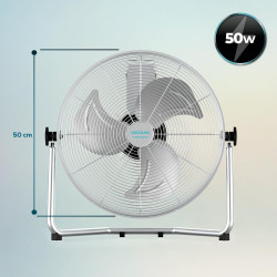 Cecotec Ventilateur Industriel EnergySilence 3000 Pro. 90 W, 16’’ avec 3 pales, Moteur en cuivre et 3 vitesses (4100 Pro)