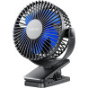 Gaiatop Ventilateur portable à clipser à piles, petit ventilateur de bureau USB puissant, 3 vitesses, silencieux, rechargeable, 