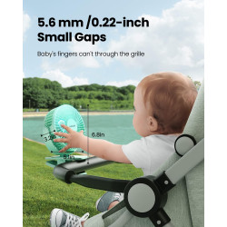 Gaiatop portable clip on fan battery operated, small powerful 3 speed quiet 360° rotate, usb rechargeable mini personal cooling 