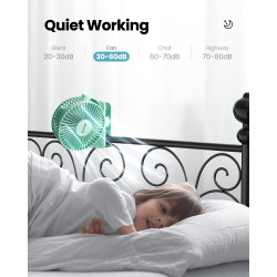 Gaiatop portable clip on fan battery operated, small powerful 3 speed quiet 360° rotate, usb rechargeable mini personal cooling 