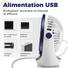 OCOOPA Ventilateur Silencieux Portable Mini Puissant - 3 Vitesses, Rotation 360°, Alimenté par USB - Pour Chambre, Bureau, Domai