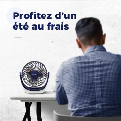 OCOOPA Ventilateur Silencieux Portable Mini Puissant - 3 Vitesses, Rotation 360°, Alimenté par USB - Pour Chambre, Bureau, Domai