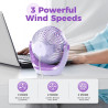 OCOOPA Ventilateur USB - Petit ventilateur de table avec flux d'air puissant et fonctionnement silencieux - 3 vitesses - Tête ro