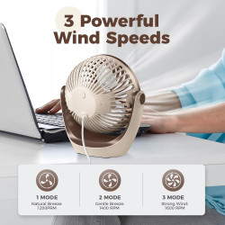 OCOOPA Ventilateur USB, ventilateur de table USB avec flux d'air fort et fonctionnement silencieux, ventilateur de refroidisseme