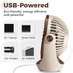 OCOOPA Ventilateur USB, ventilateur de table USB avec flux d'air fort et fonctionnement silencieux, ventilateur de refroidisseme