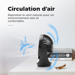 OCOOPA Ventilateur de bureau, Petit ventilateur avec air puissant et fonctionnement silencieux, Vitesse réglable, Tête rotative 