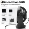 OCOOPA Ventilateur de bureau, Petit ventilateur avec air puissant et fonctionnement silencieux, Vitesse réglable, Tête rotative 