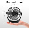 OCOOPA Ventilateur de bureau, Petit ventilateur avec air puissant et fonctionnement silencieux, Vitesse réglable, Tête rotative 