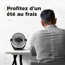 OCOOPA Ventilateur de bureau, Petit ventilateur avec air puissant et fonctionnement silencieux, Vitesse réglable, Tête rotative 