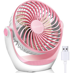 OCOOPA Ventilateur de Bureau USB Silencieux Portable - Mini Puissant 3 Vitesses Pour Chambre, Bureau, Domair, Cuisine (Rotation 