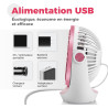 OCOOPA Ventilateur de Bureau USB Silencieux Portable - Mini Puissant 3 Vitesses Pour Chambre, Bureau, Domair, Cuisine (Rotation 