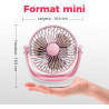 OCOOPA Ventilateur de Bureau USB Silencieux Portable - Mini Puissant 3 Vitesses Pour Chambre, Bureau, Domair, Cuisine (Rotation 