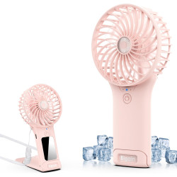 Mini Ventilateur de Poche,USB Ventilateur de Portatif Rechargeable 4 Vitesses avec Miroir,Léger Ventilateur Puissant pour Voyage