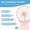 Mini Ventilateur de Poche,USB Ventilateur de Portatif Rechargeable 4 Vitesses avec Miroir,Léger Ventilateur Puissant pour Voyage