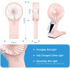 Mini Ventilateur de Poche,USB Ventilateur de Portatif Rechargeable 4 Vitesses avec Miroir,Léger Ventilateur Puissant pour Voyage