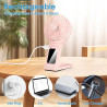 Mini Ventilateur de Poche,USB Ventilateur de Portatif Rechargeable 4 Vitesses avec Miroir,Léger Ventilateur Puissant pour Voyage