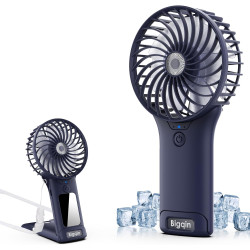 Mini Ventilateur de Poche,2000mAh Ventilateur de Portatif, USB Rechargeable 4 Vitesses avec Miroir,Léger Ventilateur Puissant po