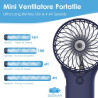 Mini Ventilateur de Poche,2000mAh Ventilateur de Portatif, USB Rechargeable 4 Vitesses avec Miroir,Léger Ventilateur Puissant po