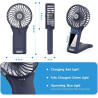 Mini Ventilateur de Poche,2000mAh Ventilateur de Portatif, USB Rechargeable 4 Vitesses avec Miroir,Léger Ventilateur Puissant po