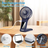 Mini Ventilateur de Poche,2000mAh Ventilateur de Portatif, USB Rechargeable 4 Vitesses avec Miroir,Léger Ventilateur Puissant po