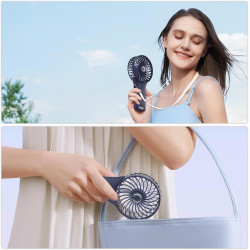 Mini Ventilateur de Poche,2000mAh Ventilateur de Portatif, USB Rechargeable 4 Vitesses avec Miroir,Léger Ventilateur Puissant po