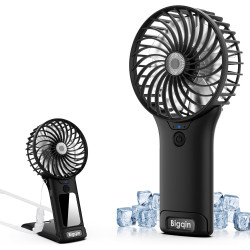 Mini Ventilateur de Poche,2000mAh Ventilateur de Portatif, USB Rechargeable 4 Vitesses avec Miroir,Léger Ventilateur Puissant po