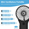 Mini Ventilateur de Poche,2000mAh Ventilateur de Portatif, USB Rechargeable 4 Vitesses avec Miroir,Léger Ventilateur Puissant po