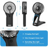 Mini Ventilateur de Poche,2000mAh Ventilateur de Portatif, USB Rechargeable 4 Vitesses avec Miroir,Léger Ventilateur Puissant po