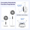 LEVOIT Ventilateur sur Pied 20 dB Silencieux, Puissant 2465 m³/h, Flux d'air 7.5 m/s, avec Télécommande, Oscillant 90°+120°,4 Mo