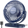 SWEETFULL Ventilateur de bureau USB, 3 vitesses, silencieux et réglable à 360°, mini ventilateur de table, refroidisseur de bure
