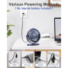 SWEETFULL Ventilateur de bureau USB, 3 vitesses, silencieux et réglable à 360°, mini ventilateur de table, refroidisseur de bure