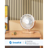 SWEETFULL Petit Ventilateur de Bureau USB 3 Vitesses Ventilateur de Table Personnel Double Réglage à 360° Fonctionnement Silenci