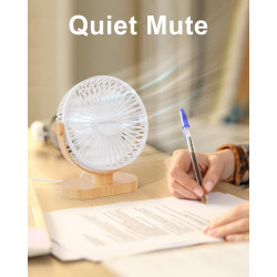 SWEETFULL Petit Ventilateur de Bureau USB 3 Vitesses Ventilateur de Table Personnel Double Réglage à 360° Fonctionnement Silenci
